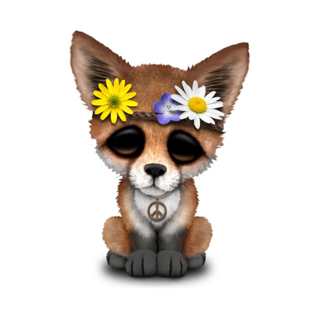 Cute Baby Fox Hippie by jeffbartels