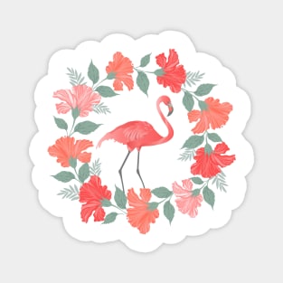 Floral flamingo Magnet