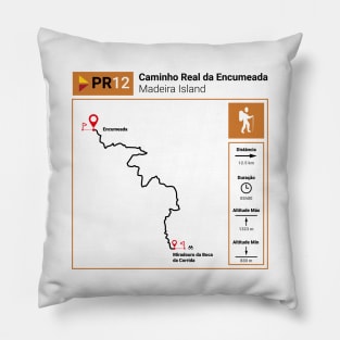 Madeira Island PR12 CAMINHO REAL DA ENCUMEADA trail map Pillow