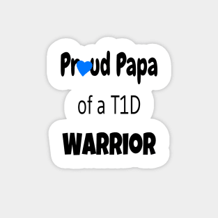 Proud Papa - Black Text - Blue Heart Magnet