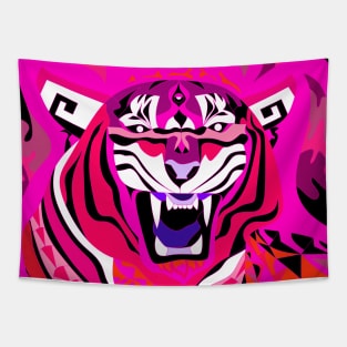 bengals cat in lunar nfl new year in ecopop art Tapestry