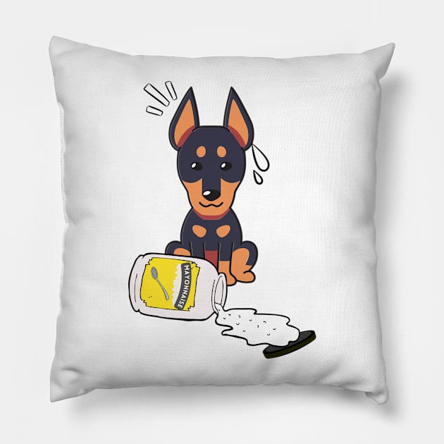 Cute Alsatian spilled mayonnaise Pillow by Pet Station