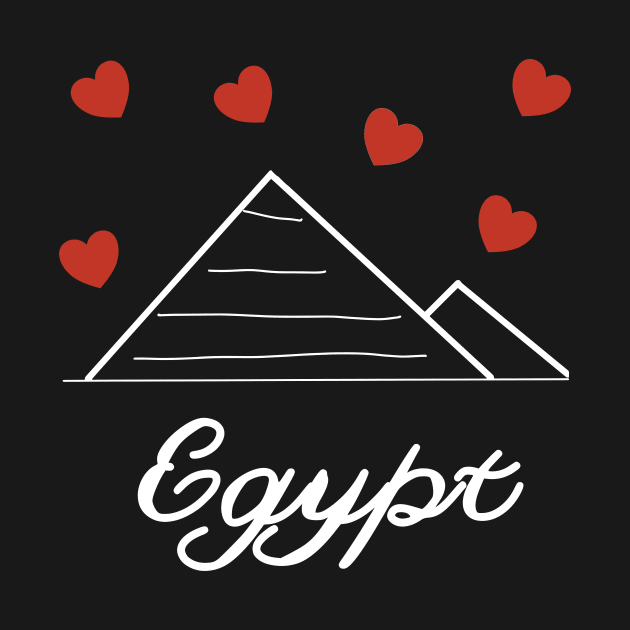 Pyramids Egypt with heart love summer travel vintage by beautifulhandmadeart