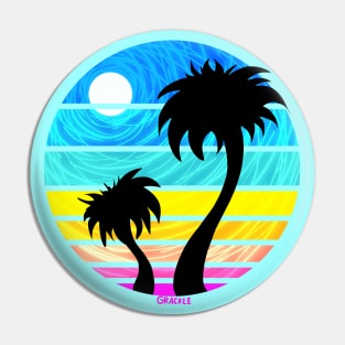 Tropical Retro Sunset Pin