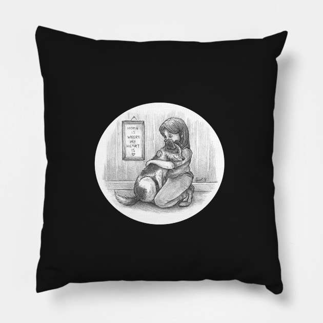 Home Is Where My Heart Is Pillow by Elspeth Rose Design