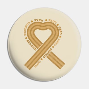 Gold Yellow Awareness Ribbon Pin