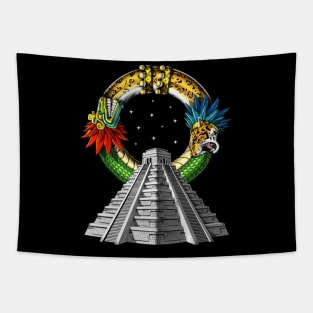 Ancient Aztec Pyramid Tapestry