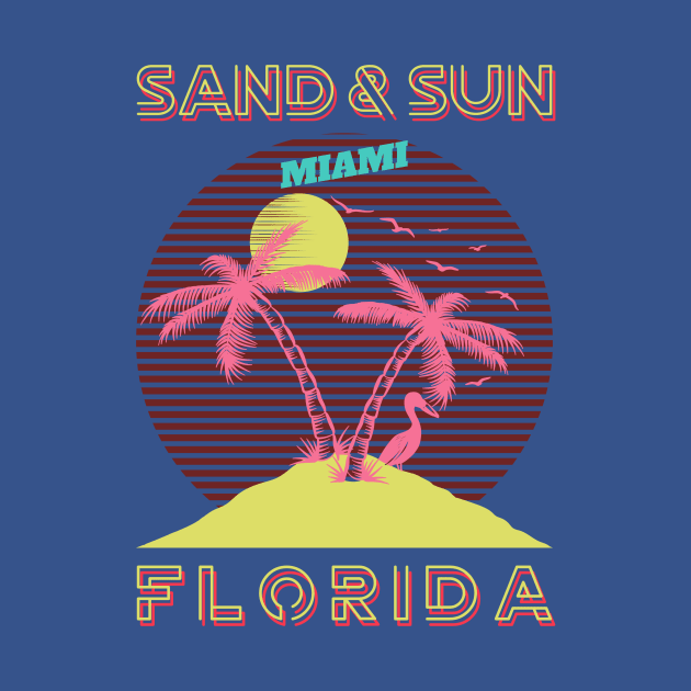 Miami Beach Florida Retro by Tip Top Tee's