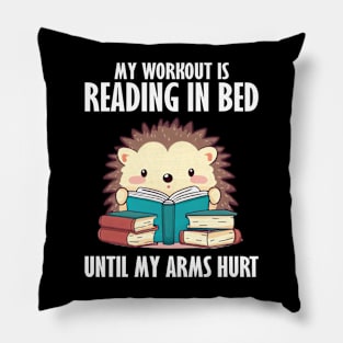 Hedgehog and reading lover shirt Pillow