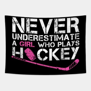 Funny Ice Hockey Player For Women Girls Hockey Lovers Tapestry