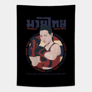 Classic Muay Thai Boxing Girl Tapestry