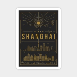 Shanghai Minimal Lineal Poster Magnet