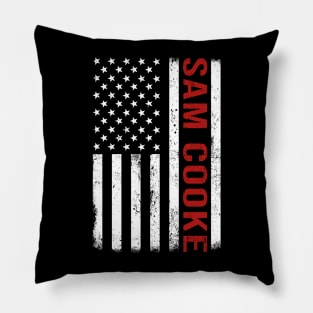 Graphic Sam Cooke Proud Name US American Flag Birthday Gift Pillow