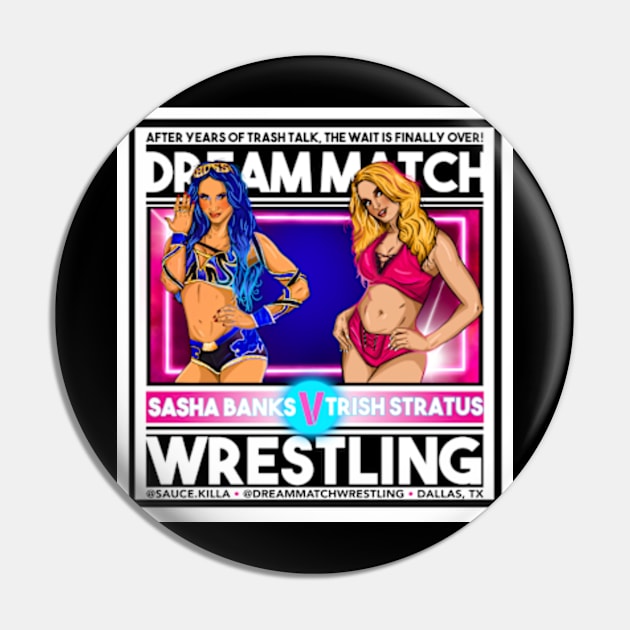 Sasha Banks vs Trish Stratus Pin by DrawnStyle