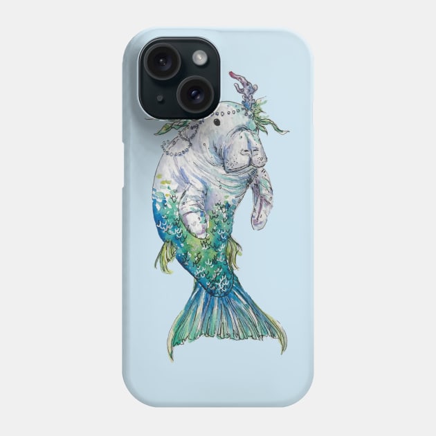 Mermaid Manatee Phone Case by aquabun