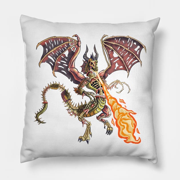 Zombie Dragon Pillow by funny_fuse