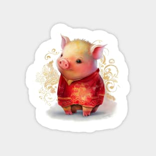 Watercolor Chinese Zodiac Year of the Pig Magnet