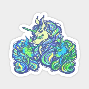 Mother of Twins Unicorn (Boy and Boy) Magnet