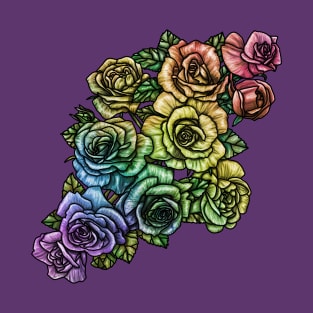 Rainbow Roses Abundant T-Shirt