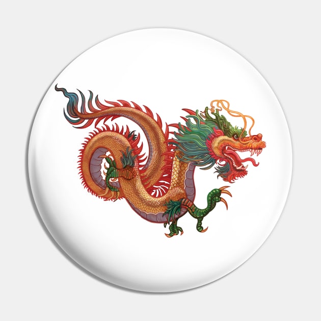 'Imagine Colorful Dragon Tattoo' Dragons Gift Pin by ourwackyhome