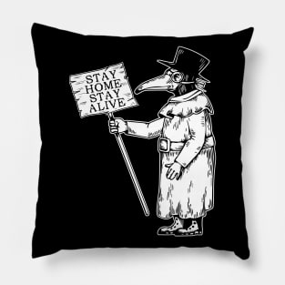 Stay Home Stay Safe Plague Doctor Pillow