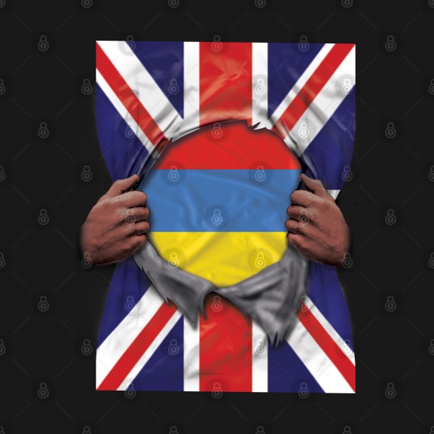 Armenia Flag Great Britain Flag Ripped - Gift for Armenian From Armenia by Country Flags