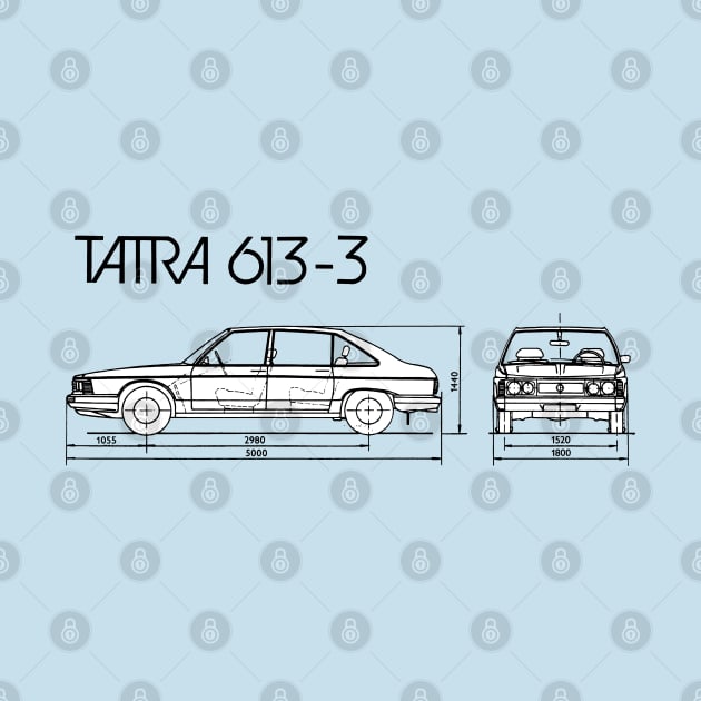 TATRA 613 - technical dimensions by Throwback Motors