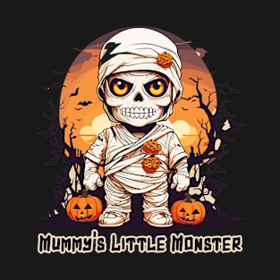 Chibi Mummy with Halloween Sunset T-Shirt