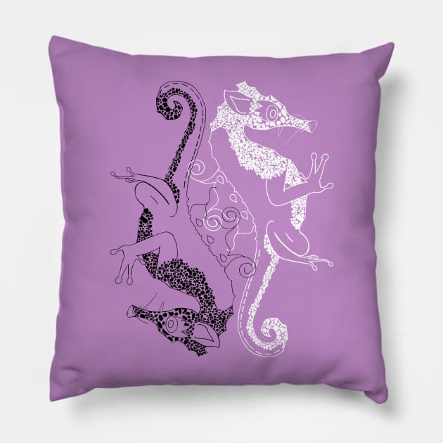 The 4 of Us Yin Yang Pillow by Orchid's Art