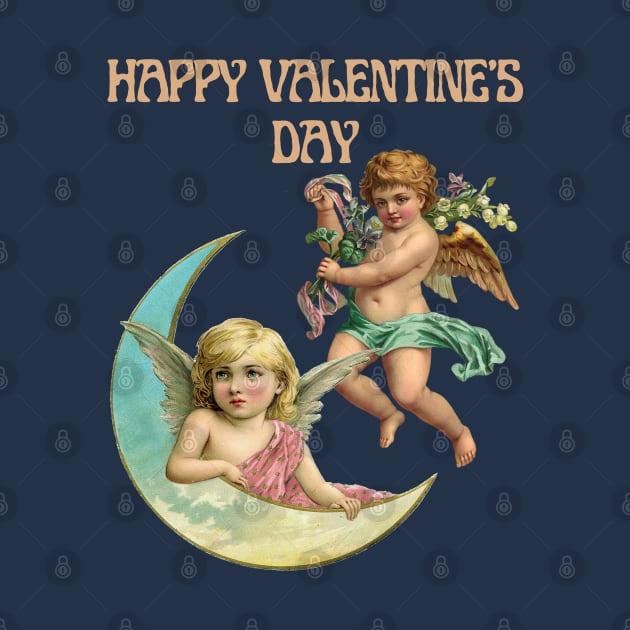 Happy Valentine's Day Vintage Cupid by Souls.Print