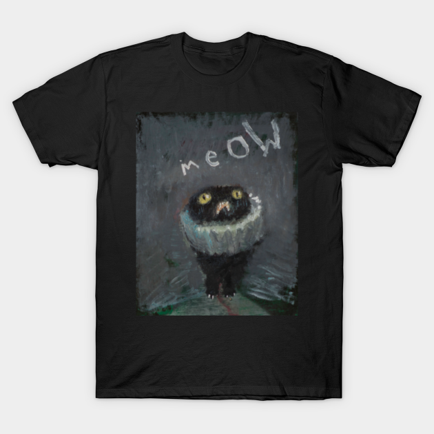 Kevin meow - Black Cat - T-Shirt