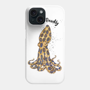 Pretty Deadly Blue Ring Octopus Art Black Text Phone Case