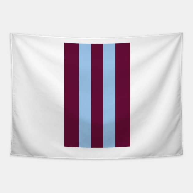 Aston Villa Retro 2000 Claret and Blue Home Striped Tapestry by Culture-Factory