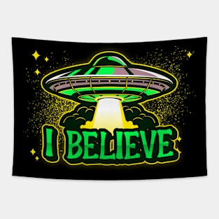 I Believe Alien UFO Tapestry