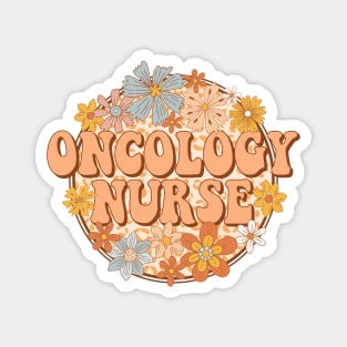 Floral Oncology Nurse Retro Gift Magnet