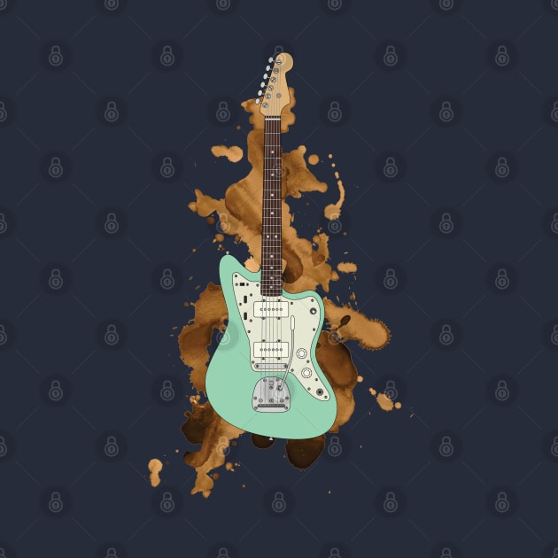 Offset Style Electric Guitar Surf Green Color by nightsworthy