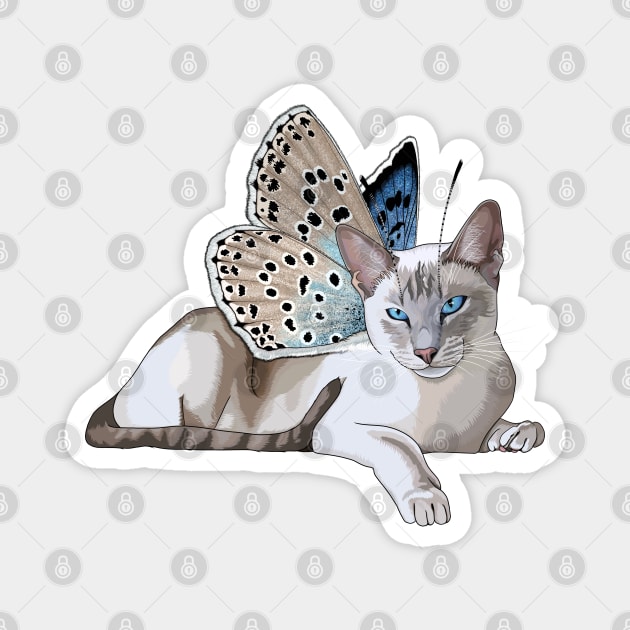 Large Blue Lynx Point Siamese Flitter Kitty Magnet by CarleahUnique