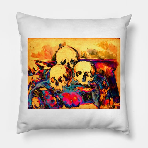 The Three Skulls Recolored Pillow by CANJ72