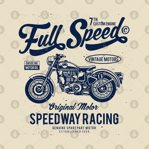 Full Speed Vintage Motorcycle Racing Design by Jarecrow 