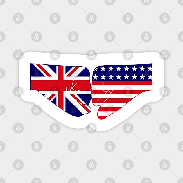UK & USA Fist Bump Patriot Flag Series Magnet by Village Values