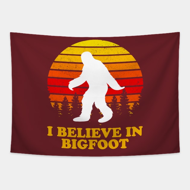 I Believe In Bigfoot Funny Bigfoot Design Tapestry by narekmug