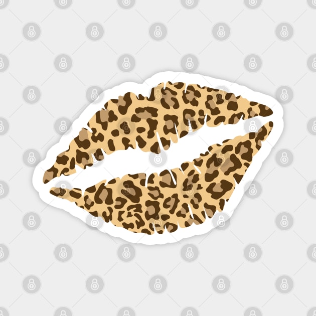 Leopard Print Lips Magnet by CraftyCatz