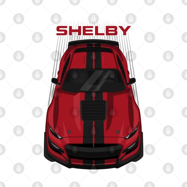 Ford Mustang Shelby GT500 2020-2021 - Rapid Red - Black Stripes by V8social