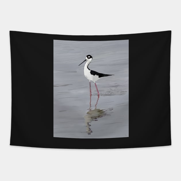 The Black Necked Stilt Bird Tapestry by laceylschmidt