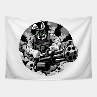 Scary Bunny Military Tapestry