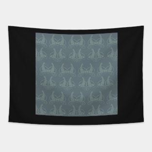 Cat & Mouse - Teal Tapestry