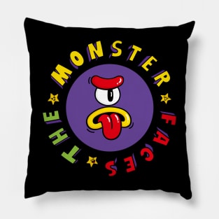 Funny Purple Monster Face With Single Eyes Pillow