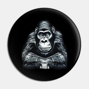 Crouching Gorilla Pin