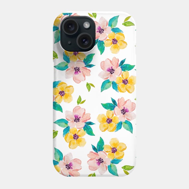 Watercolour Floral Print Phone Case by Dessi Designs