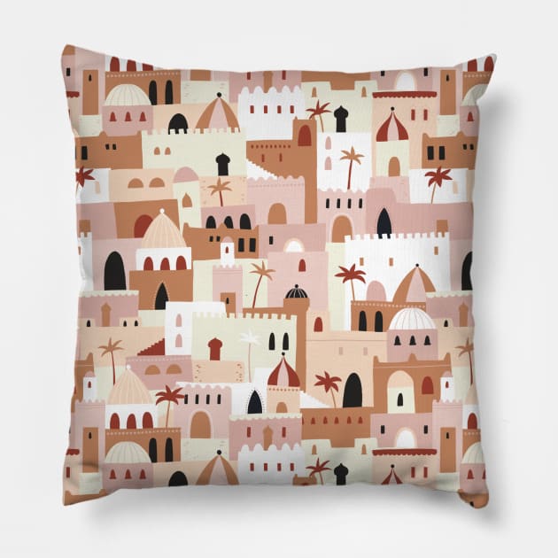 Morocco Village Pillow by Tania Garcia